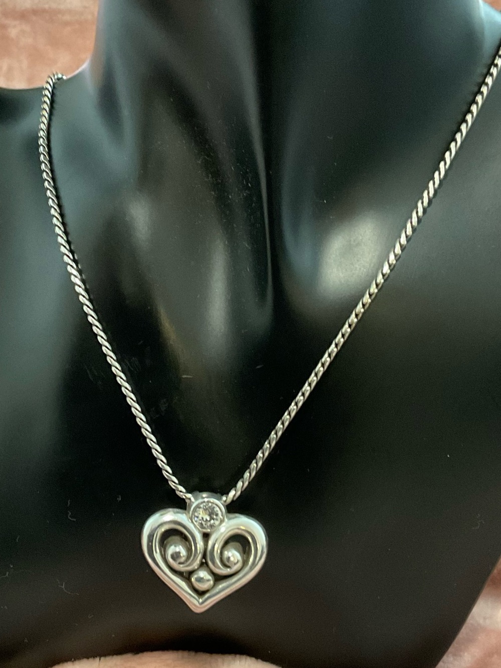 Brighton Alcazar Heart Badge Clip Necklace